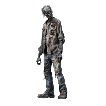 A Decaying Zombie in Ripped Clothes png