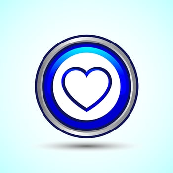Love Icon Button Design Illustration, Glossy Button vector