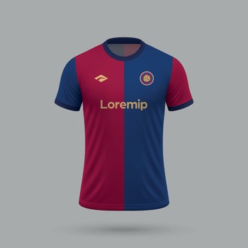 3d realistic soccer jersey in Barcelona style, football shirt template vector