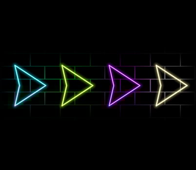 Retro neon arrows, great design for any purposes. Poster design. Wall art. Stock image. vector
