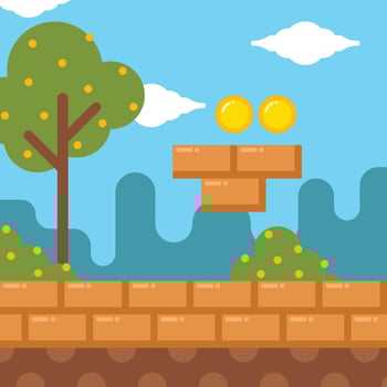 Platform game background template vector