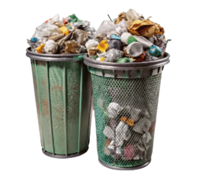 Overflowing trash can illustrating excessive waste generation png