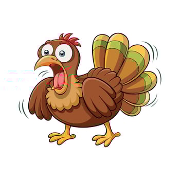 Funny Cartoon Turkey Illustration - Hilarious Animal Clipart for Thanksgiving vector