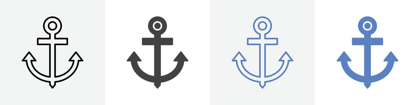 anchor icon set use for web ui or app vector