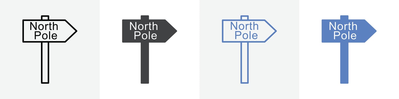 north pole sign set use for web ui or app vector