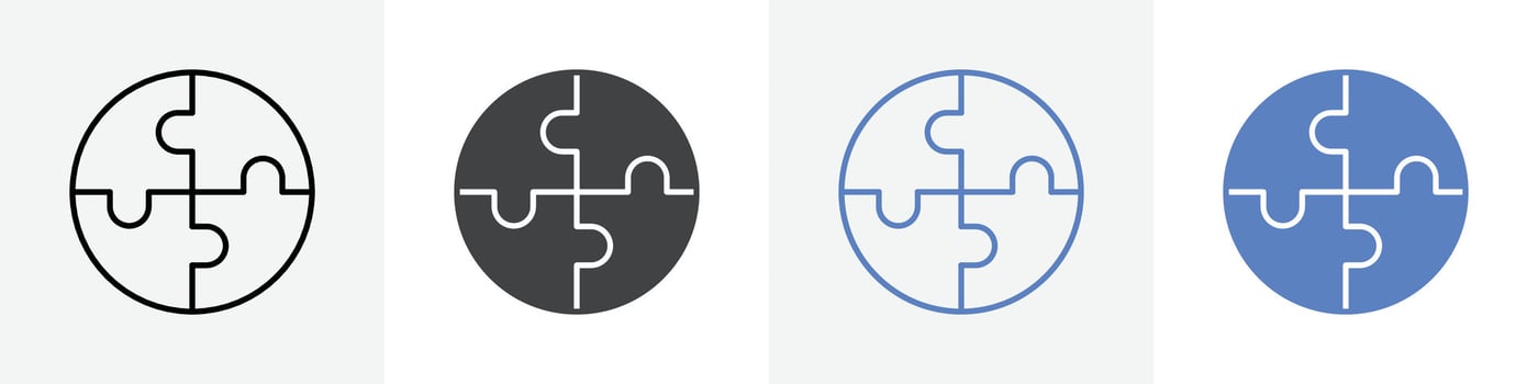 puzzel icon set use for web ui or app vector