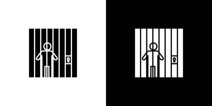 jail criminal prisioner icon Outline sign symbol set vector