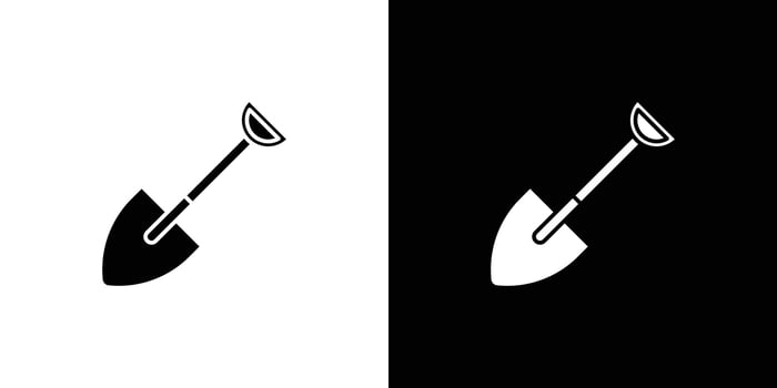Short spade icon Outline sign symbol set vector