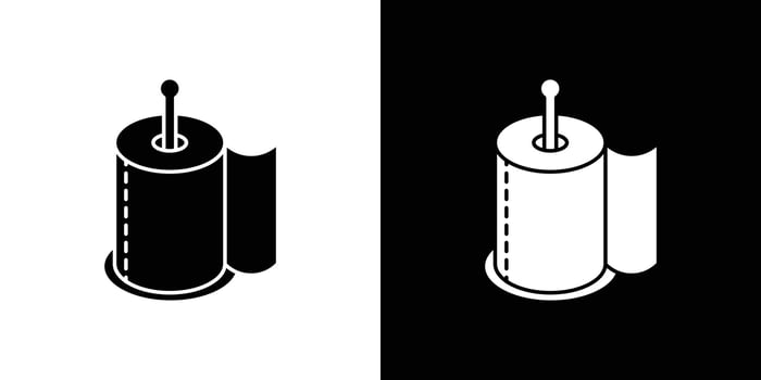 toilet tissue paper roll icon Outline sign symbol set vector
