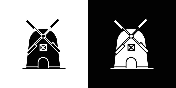 wind mill icon Outline sign symbol set vector