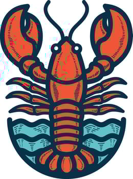 Lobster Hand Drawn Logo Design vector