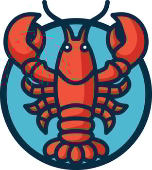 Lobster Circular Illustration Design vector