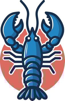 Blue Lobster Logo Design vector