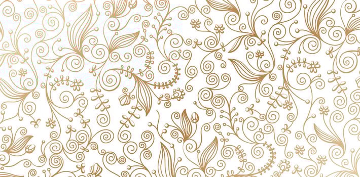 Swirl ornament floral patterns golden colors isolated white backgrounds for floral wallpapers the bedroom, patterned fills, webs pages, surface textures, books covers, fabrics printing papers vector