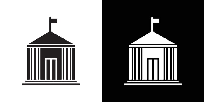 Government icon Thin line flat illustration vector