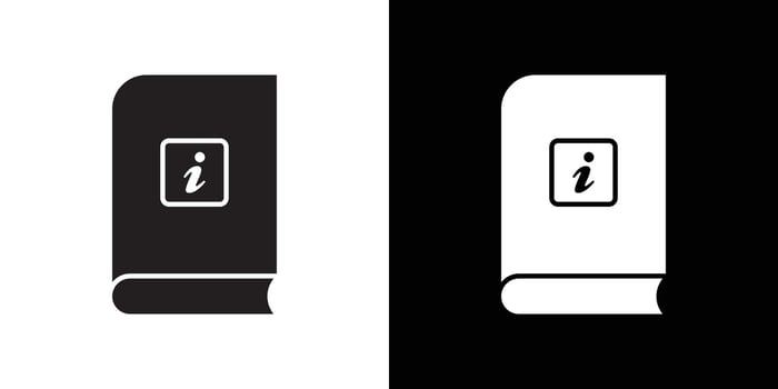 Information book icon Thin line flat illustration vector
