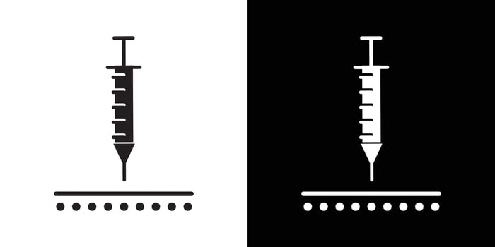 Intradermal injection icon Thin line flat illustration vector