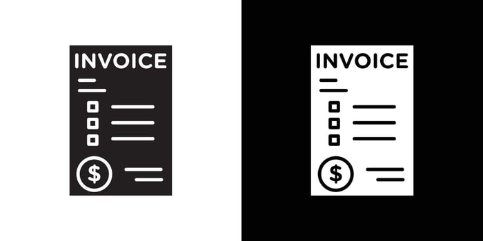 Invoice document icon Thin line flat illustration vector
