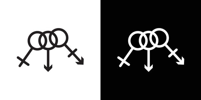 Rainbow LGBT flag icon Thin line flat illustration vector