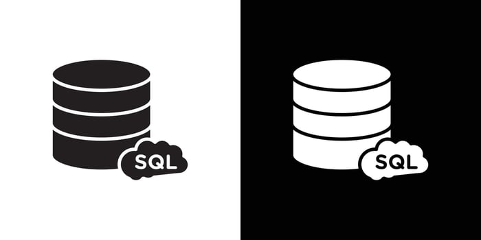 SQL server icon Thin line flat illustration vector
