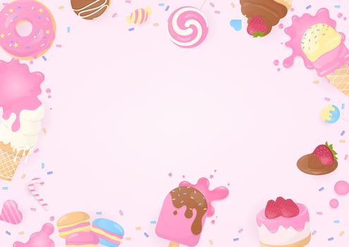 Sweet bakery and candy background vector