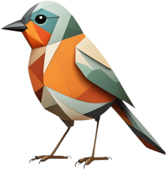 Picasso-Inspired Robin Bird in Cubist Style. . png