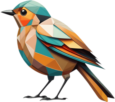 Cubism Meets Nature, Abstract Robin Art. . png