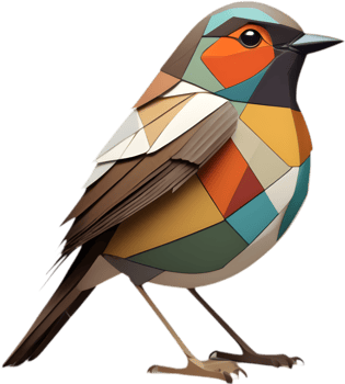 Deconstructed Robin, Cubism Avian Illustration. . png