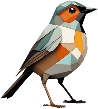 Abstract Robin Artwork in Cubist Style. . png