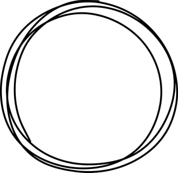 Outline Circle Hand drawn frame border vector