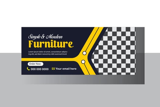 Web Banner design Furniture template vector