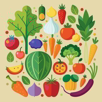 vegetable icon collection vector