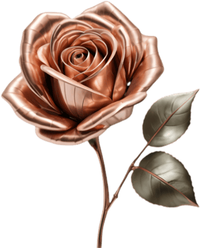 Shiny Copper Rose Clipart for Wedding Themes. . png