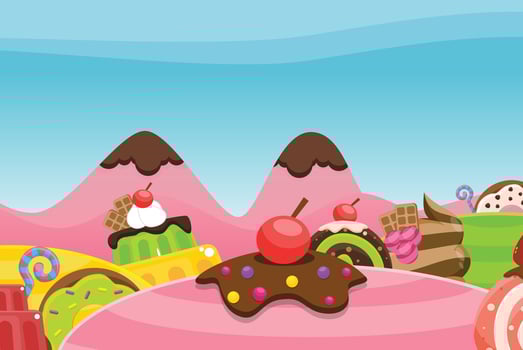 Candy Land Mountain Game Background vector