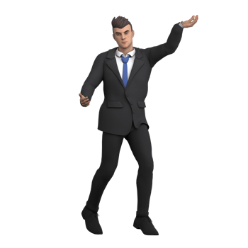 of Male Lawyer. A male lawyer stands with one hand raised up and the other in front, as if giving direction. Defense Counsel png