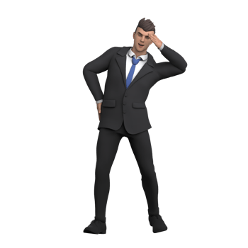 Lawyer Male Professional. A male lawyer stands saluting. 3D Legal png