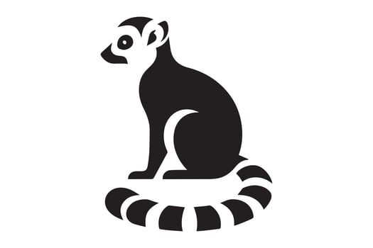 A black and white lemur on a white background vector