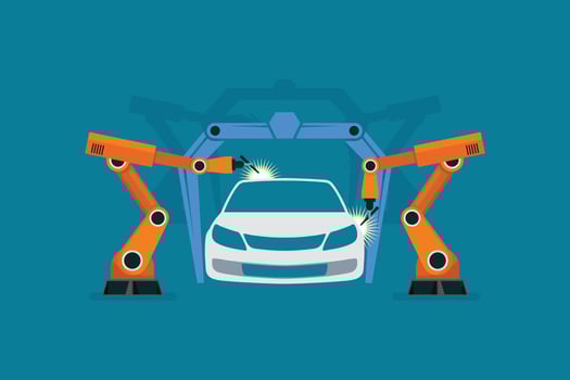 Car manufacturer or car production concept vector