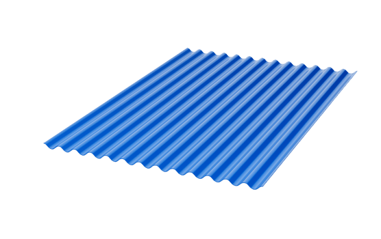 3d Blue Metallic Corrugated Galvanised Iron For Roof Sheet 3d Illustration png
