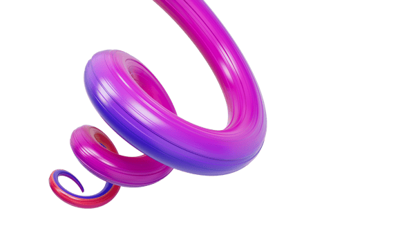 Colorful abstract twisted shape. 3D illustration for trendy Purple Pink Ribbon png