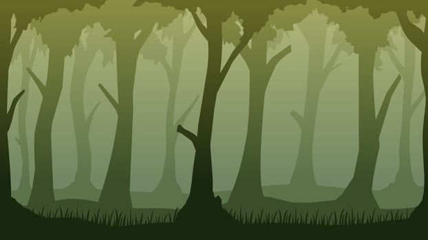 Landscape illustration of deep forest vector