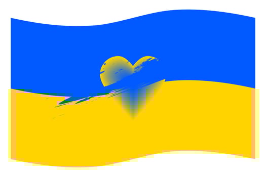 Grunge brush stroke with Ukraine national flag. Ukrainian flag symbol. vector