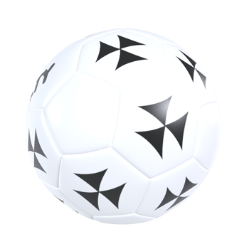 3D rendering of a soccer ball with distinctive black png