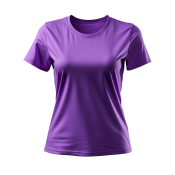 female purple t-shirt isolated on transparent background png