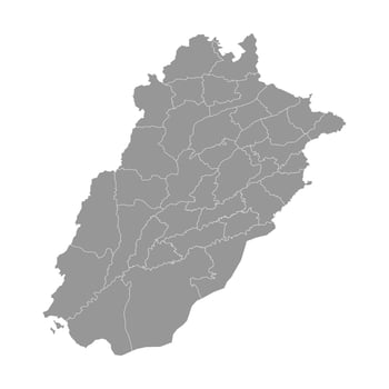 Punjab map with districts. illustration. vector