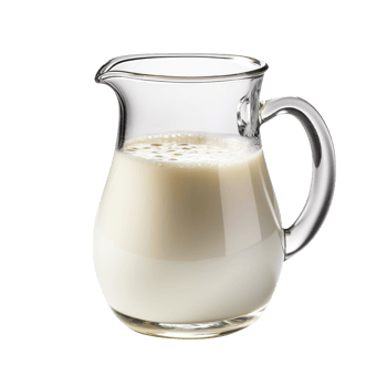 Glass jug of fresh milk isolated on transparent background png