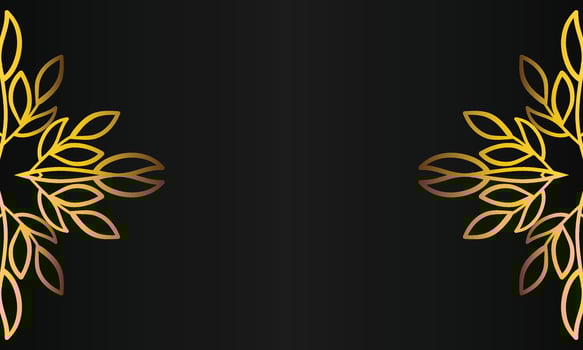 Golden Ornamental Floral Black Layout vector
