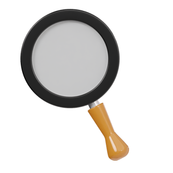 Black magnifying glass icon 3d render illustration png