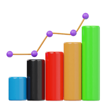Finance grow up icon 3d render illustration png