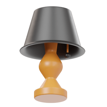 Sleeping black lamp icon 3d render illustration png